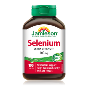 Jamieson Selenium Extra Strength supplement bottle on a white background - okotoks hc pharmacy