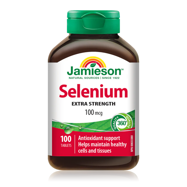 Jamieson Selenium Extra Strength supplement bottle on a white background - okotoks hc pharmacy