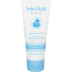 Tube of 'live clean baby' diaper ointment on a white background - okotoks hc pharmacy