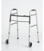 Silver walker with wheels on a white background - okotoks hc pharmacy