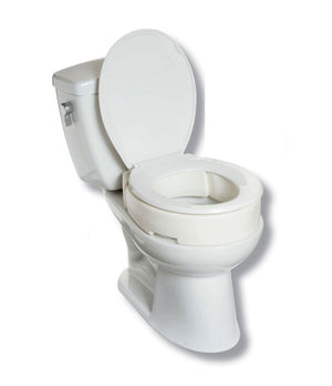 A white ceramic toilet with the lid open, shown on a plain white background. - okotoks hc pharmacy