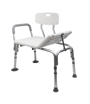 Medical shower chair with adjustable legs on a white background - okotoks hc pharmacy