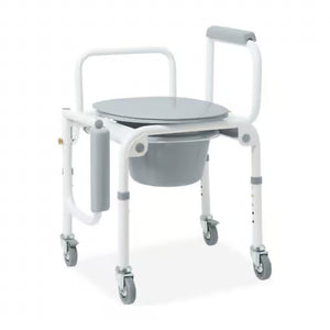 Medical commode chair with wheels on a white background - okotoks hc pharmacy