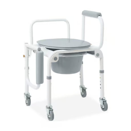 Medical commode chair with wheels on a white background - okotoks hc pharmacy