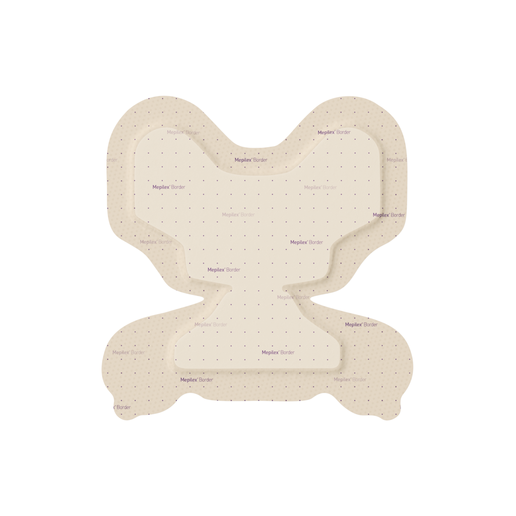Mepilex Border Heel Dressing on a white background - okotoks hc pharmacy