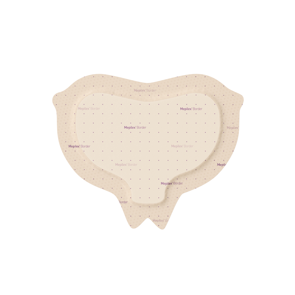 Mepilex Border Sacrum Dressing on a white background - okotoks hc pharmacy