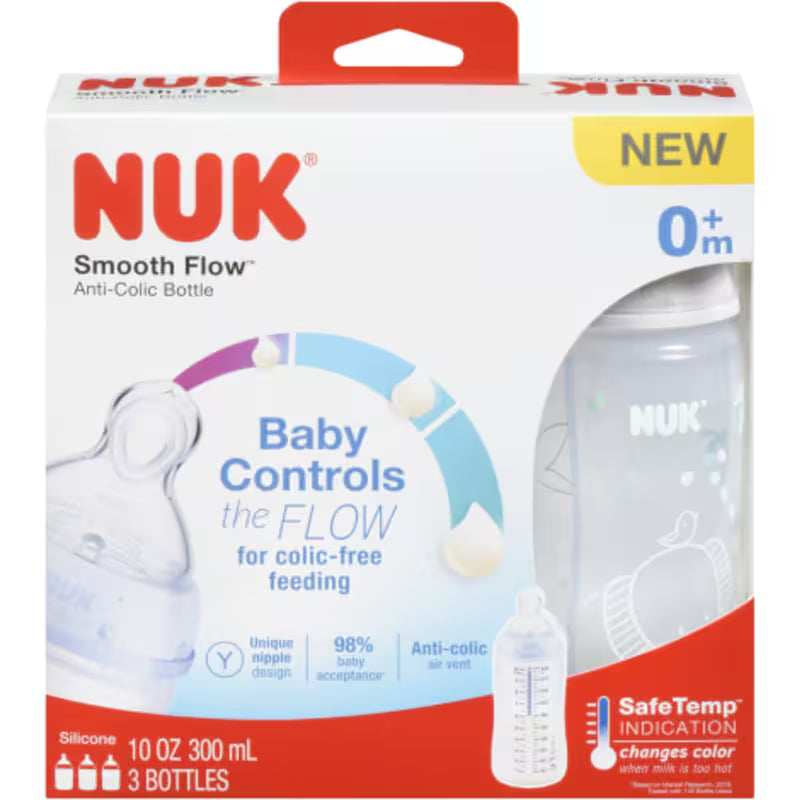 NUK baby bottle packaging with text and images of the product - okotoks hc pharmacy