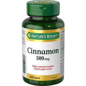 Nature's Bounty cinnamon supplement bottle on a white background - okotoks hc pharmacy
