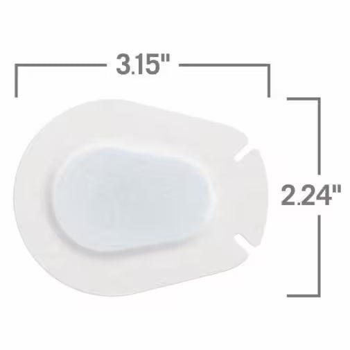 White plastic component with dimensions labeled on a white background - okotoks hc pharmacy
