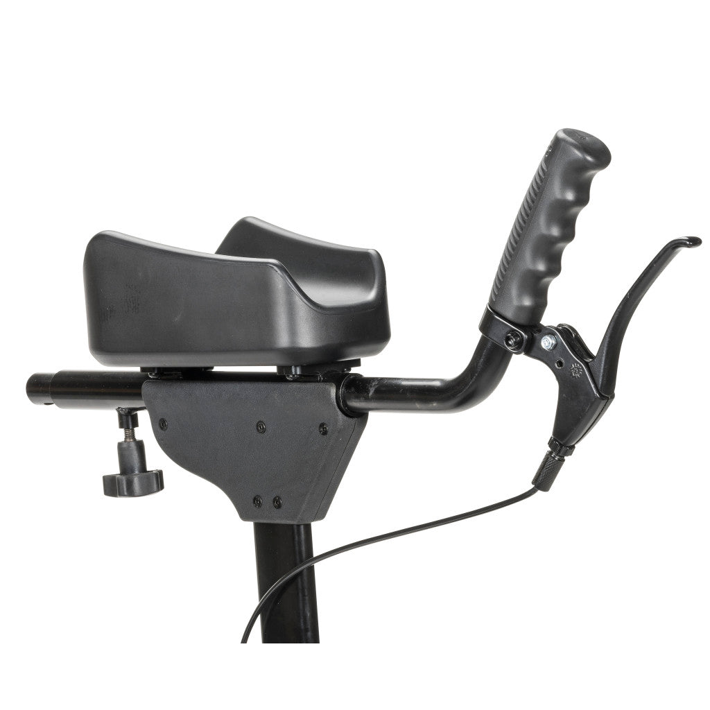 Black scooter handlebar with brake lever on a white background - okotoks hc pharmacy