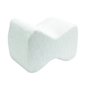 A white contoured memory foam pillow with a textured floral embossed pattern, shown on a solid white background. - okotoks hc pharmacy