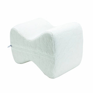 A white contoured lumbar support pillow with a textured, quilted surface and a zippered closure, shown on a solid white background. - okotoks hc pharmacy