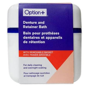 Option+ Denture & Retainer Bath With Removable Basket - okotoks hc pharmacy
