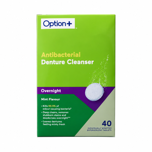 Option+ Overnight Mint Antibacterial Denture Cleanser - okotoks hc pharmacy