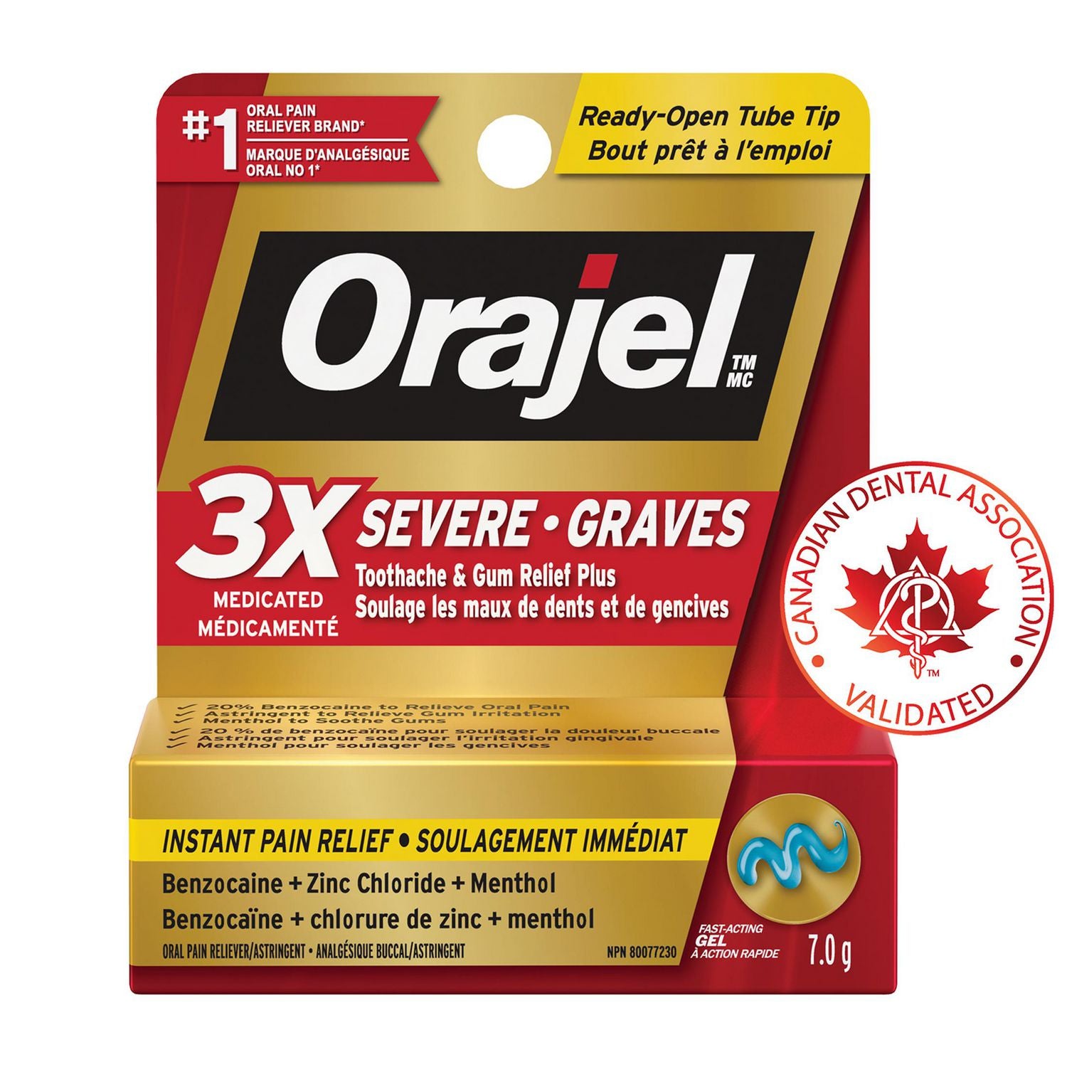 Orajel 3X Medicated Severe Toothache & Gum Relief Plus - okotoks hc pharmacy