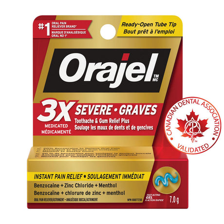Orajel 3X Medicated Severe Toothache & Gum Relief Plus - okotoks hc pharmacy