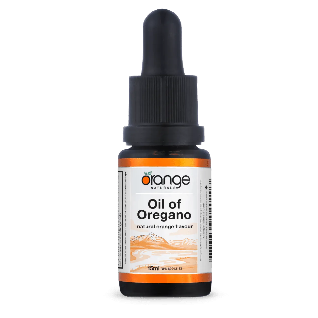 Bottle of 'Oil of Oregano' with dropper on a white background - okotoks hc pharmacy