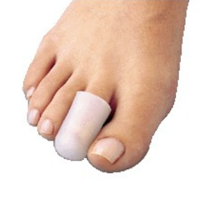 White bunion corrector on a foot with a white background - okotoks hc pharmacy