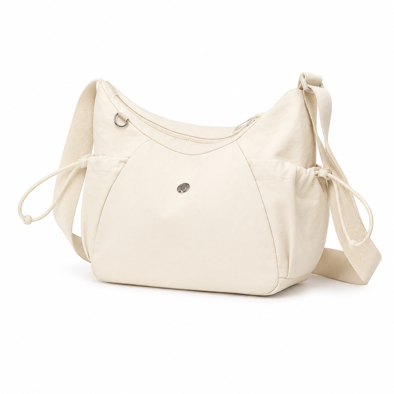 Beige handbag with a strap on a white background - okotoks hc pharmacy