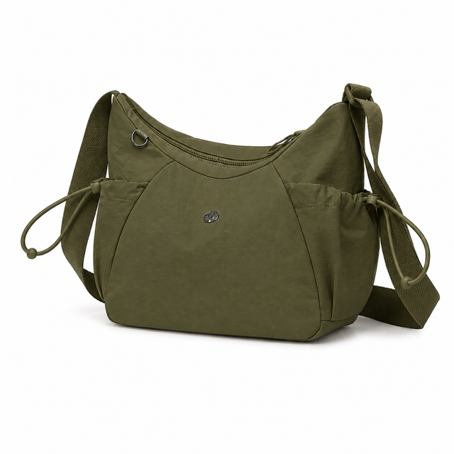 Green shoulder bag on a white background - okotoks hc pharmacy