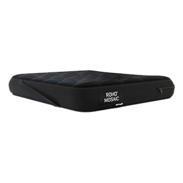 Black cushion with 'ROHO MOSAIC' branding on a white background - okotoks hc pharmacy