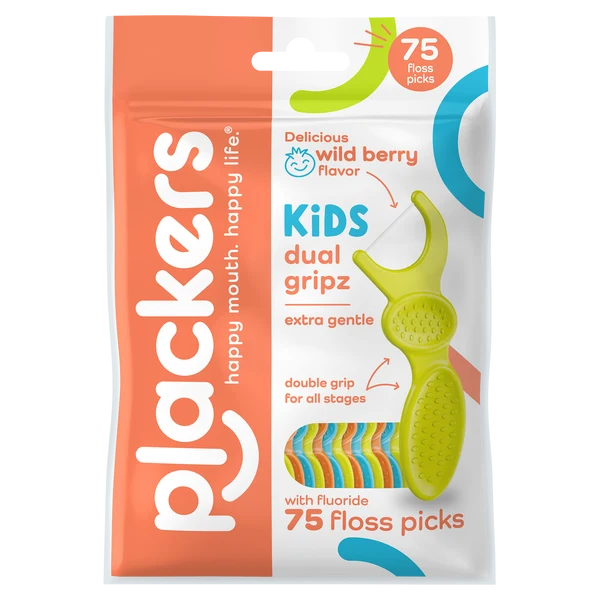 Plackers Kids Dual Gripz Wild Berry Floss Picks - okotoks hc pharmacy