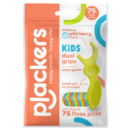 Plackers Kids Dual Gripz Wild Berry Floss Picks - okotoks hc pharmacy