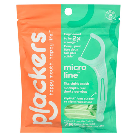 Plackers Micro Line Mint Floss Picks - okotoks hc pharmacy