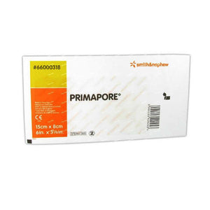 Box of Primapore bandages by Smith & Nephew on a white background - okotoks hc pharmacy