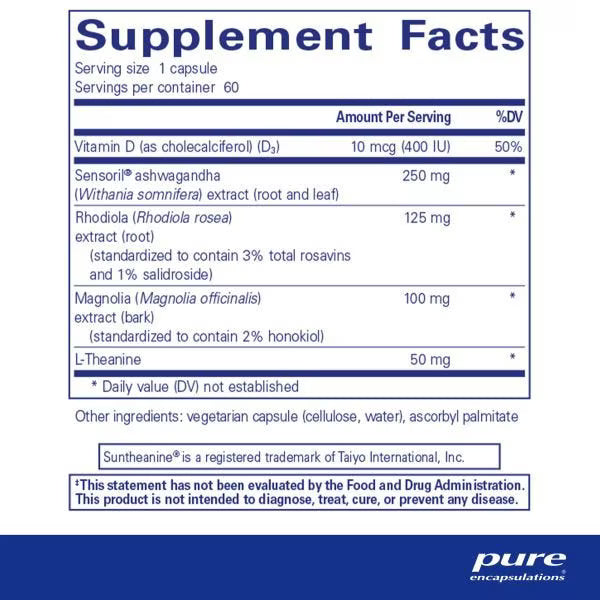 Supplement facts label for a capsule with various ingredients and their amounts. - Okotoks HC Pharmacy