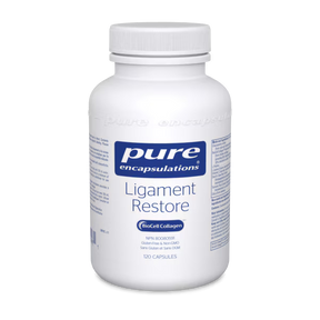 White bottle of pure encapsulations Ligament Restore on a white background - okotoks hc pharmacy