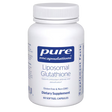 White supplement bottle labeled 'pure encapsulations Liposomal Glutathione' on a white background - Okotoks HC Pharmacy
