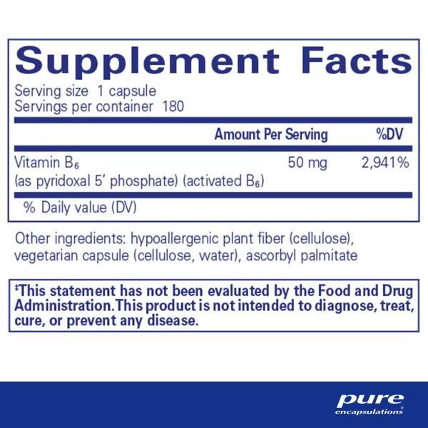 Supplement facts label for a product by pure encapsulations - Okotoks HC Pharmacy