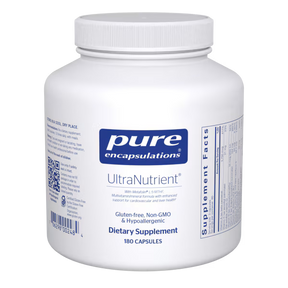 Supplement bottle labeled 'pure encapsulations UltraNutrient' on a white background - Okotoks HC Pharmacy