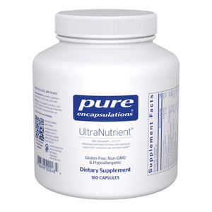 Supplement bottle labeled 'pure encapsulations UltraNutrient' on a white background - Okotoks HC Pharmacy