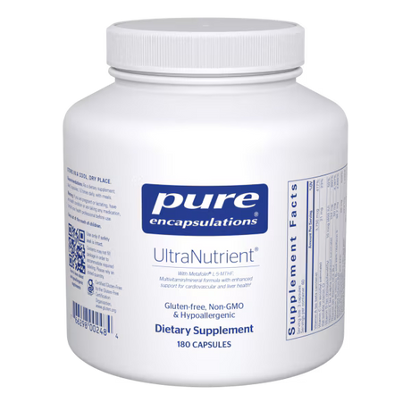 Supplement bottle labeled 'pure encapsulations UltraNutrient' on a white background - Okotoks HC Pharmacy