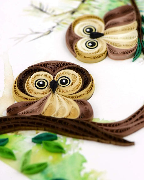 Quilled owl design on a white background - okotoks hc pharmacy