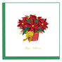 Christmas card with red poinsettias and a yellow bow, featuring 'Happy Holidays' text. - okotoks hc pharmacy
