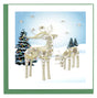 Quilled reindeer design on a Christmas card with trees and snow. - okotoks hc pharmacy