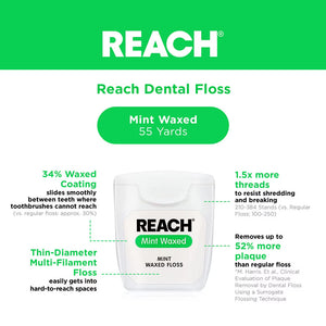 REACH Mint Waxed Dental Floss - okotoks hc pharmacy