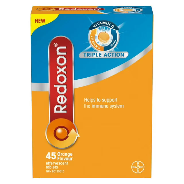 Redoxon triple action vitamin supplement packaging on a white background - okotoks hc pharmacy