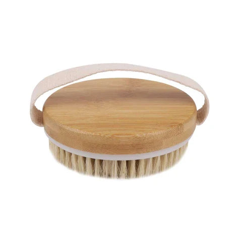 Bristle brush with wooden handle on a white background - okotoks hc pharmacy