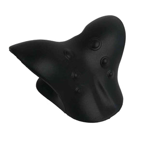 A black textured bicycle saddle with raised circular knuckle rests, shown on a plain white background. - okotoks hc pharmacy