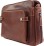 Brown leather bag with multiple compartments on a white background - okotoks hc pharmacy