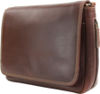Brown leather bag with visible stitching on a white background - okotoks hc pharmacy