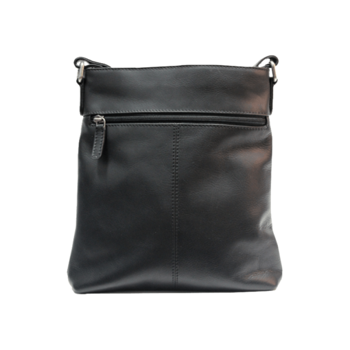 Black leather crossbody bag on a white background - okotoks hc pharmacy