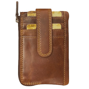 Rugged Earth Slim Leather Card Wallet brown - okotoks hc pharmacy