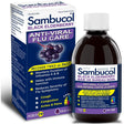 Sambucol Black Elderberry Anti-Viral Flu Care packaging and bottle on a white background - okotoks hc pharmacy