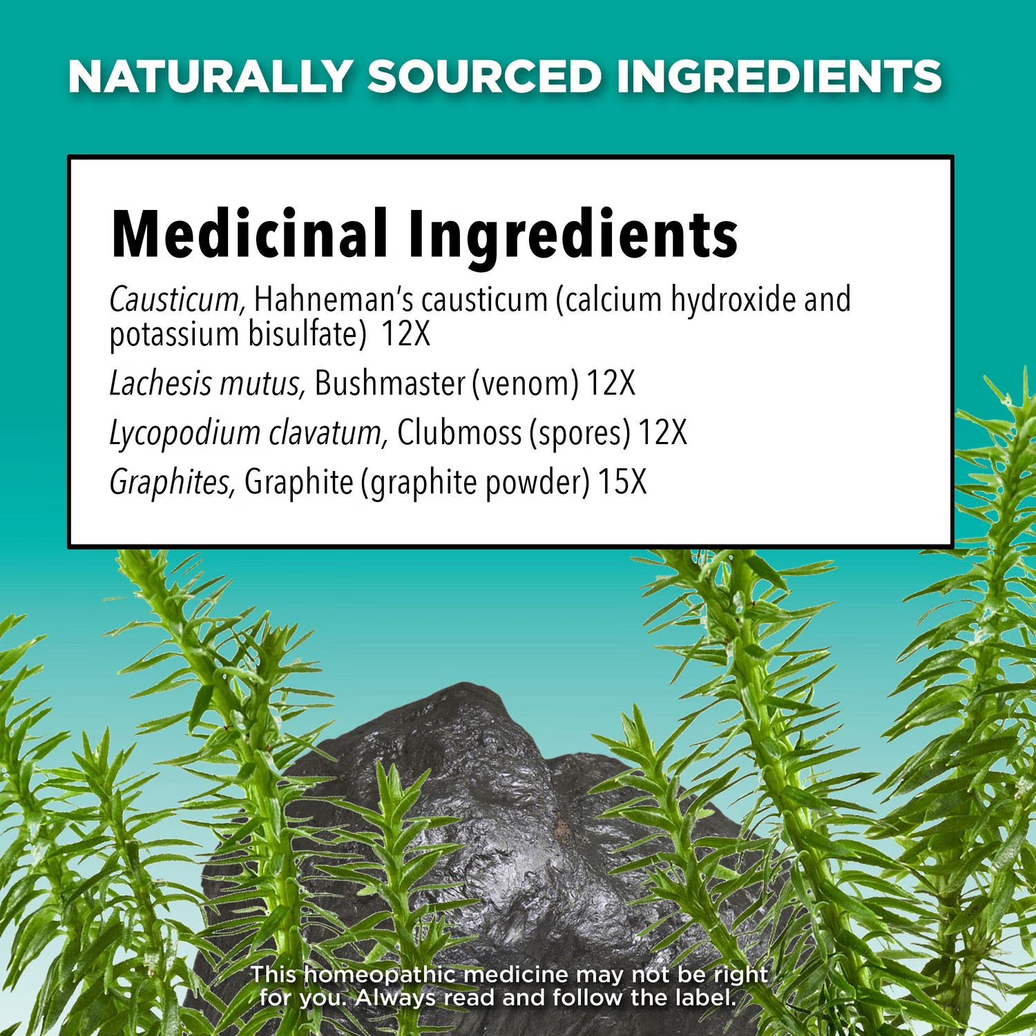 List of medicinal ingredients with a natural background and text about homeopathic medicine. - okotoks hc pharmacy