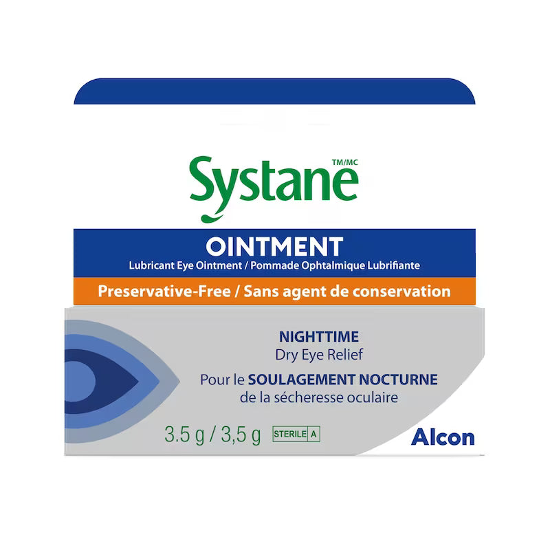 Systane ointment packaging with Alcon branding on a white background - okotoks hc pharmacy